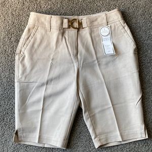 Charter Club khaki tummy slimming shorts NWT